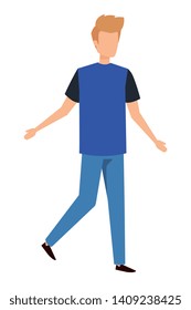 young and casual man character