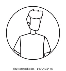 young and casual man character