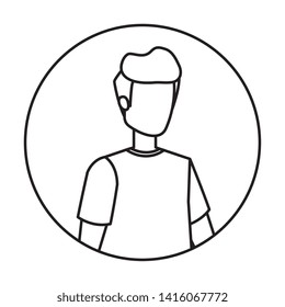 young and casual man character