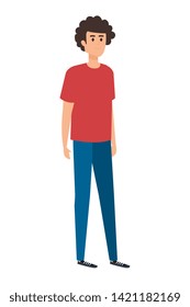 young and casual man character