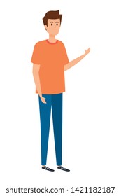 young and casual man character
