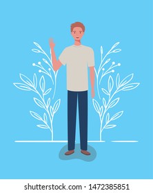 young and casual man character