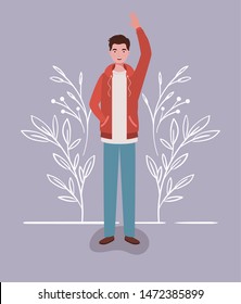 young and casual man character