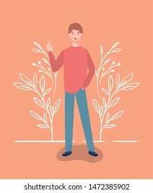 young and casual man character