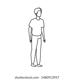 young and casual man character