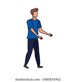 young and casual man character
