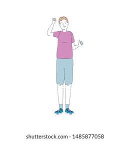 young and casual man character