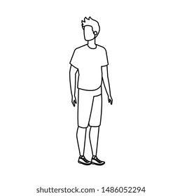 young and casual man character