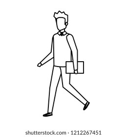 young and casual man with folder