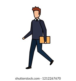 young and casual man with folder
