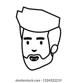 young and casual man head with beard