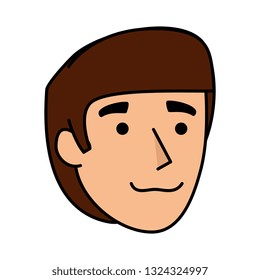 young and casual man head character