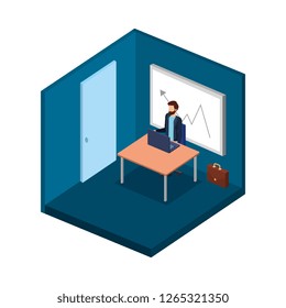 young and casual man in the workplace