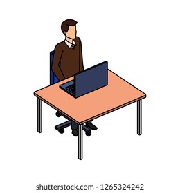 young and casual man in the workplace