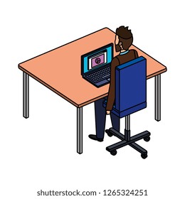 young and casual man in the workplace