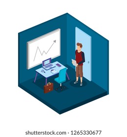 young and casual man in the workplace