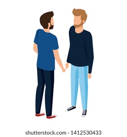 young and casual men characters