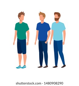 young and casual men characters