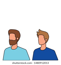 young and casual men characters