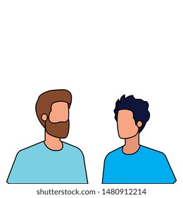 young and casual men characters