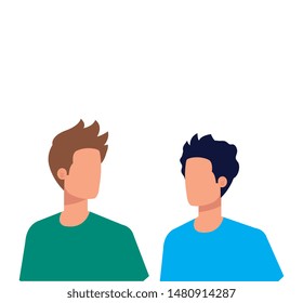 young and casual men characters
