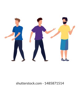 young and casual men characters