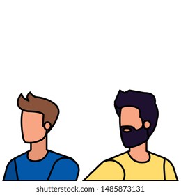 young and casual men characters