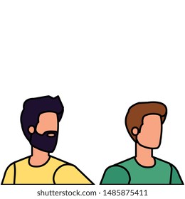 young and casual men characters