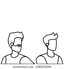 young and casual men characters