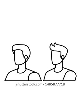 young and casual men characters