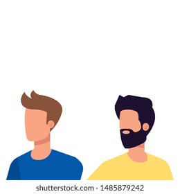 young and casual men characters