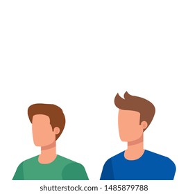 young and casual men characters