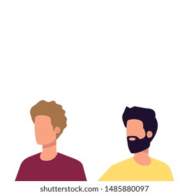 young and casual men characters