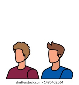young and casual men characters