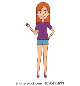 young and casual woman character