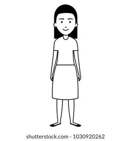 young and casual woman character