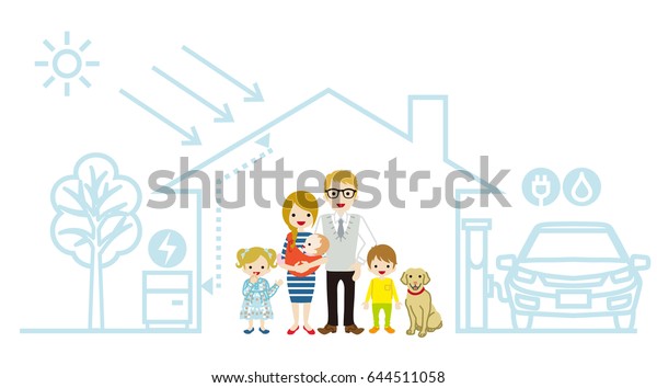 Young Caucasian\
family in the Futuristic\
House
