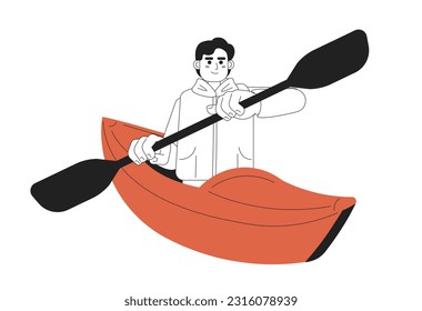 Premium Vector  Canoe race editable cartoon style sticker vector