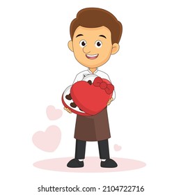 Young Chef with Chocolate Cake