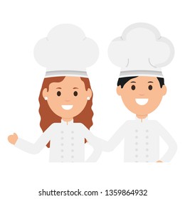 young chef couple avatars characters