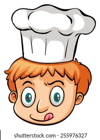 Young chef on a white background