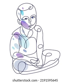 Dibujo monocromático de vector lineal para niños pequeños aislado, dibujo artístico de líneas para niños pequeños.