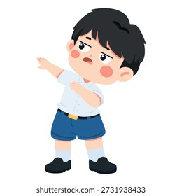 young child showing funny pose with sleepy mood and low energy