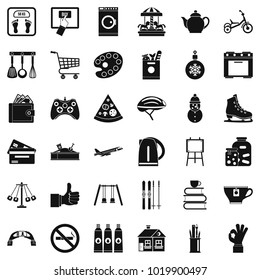 Young children icons set. Simple set of 36 young children vector icons for web isolated on white background