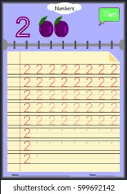 Young children learn to write numbers, Homework for kids