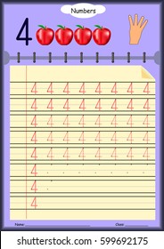 Young children learn to write numbers, Homework for kids