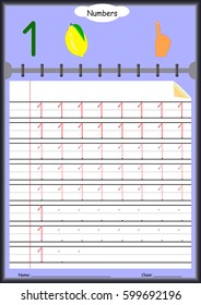 Young children learn to write numbers, Homework for kids