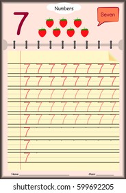 Young children learn to write numbers, Homework for kids