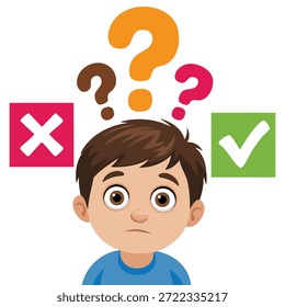 Niños pequeños que piensan en la pregunta en el aula