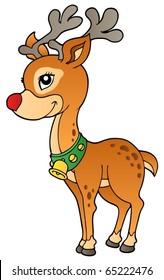 Young Christmas reindeer 2 - vector illustration.